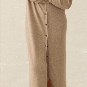Faherty Tropical Cashmere Shirt Dress - XXS - Driftwood color